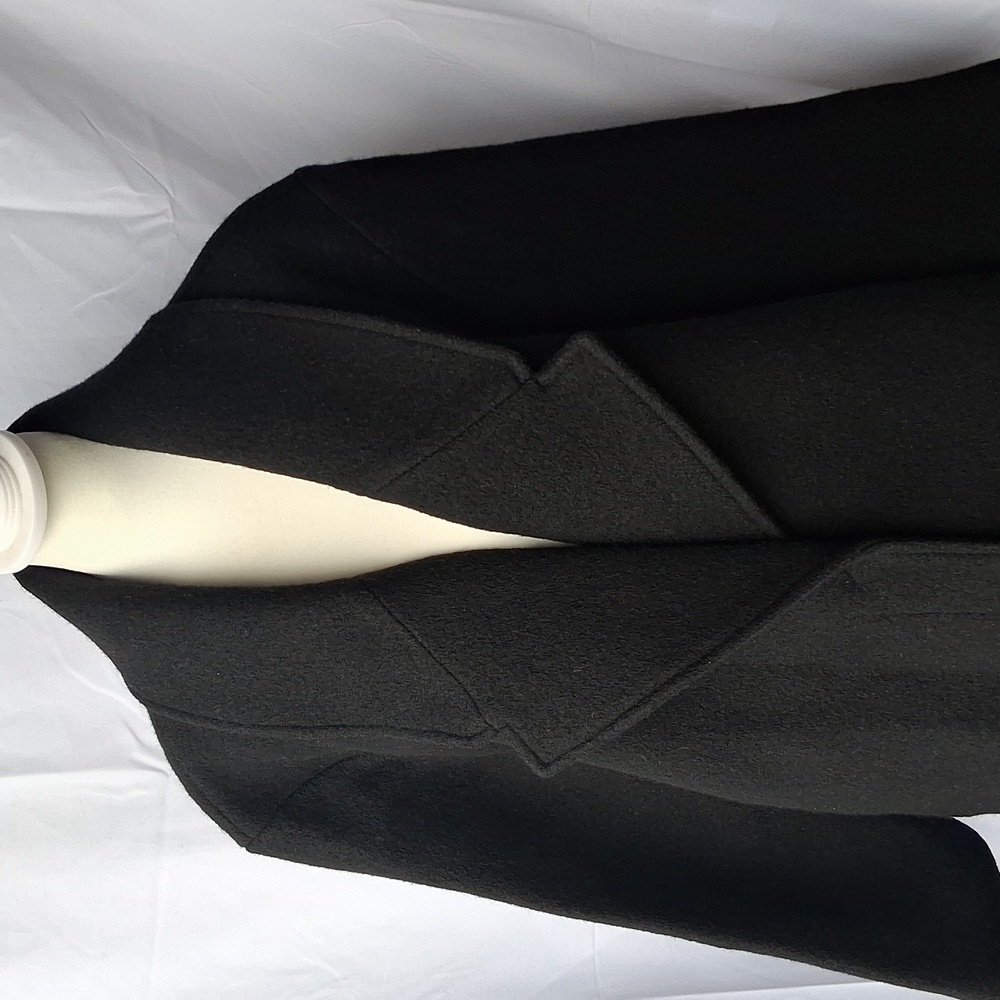 Quince 100% Merino Wool Shawl Collar Long Coat Black M - Picture 2 of 15